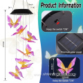 Purple Butterfly Solar Wind Chimes for Outdoor Use with Color Changing Feature